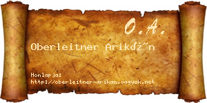 Oberleitner Arikán névjegykártya